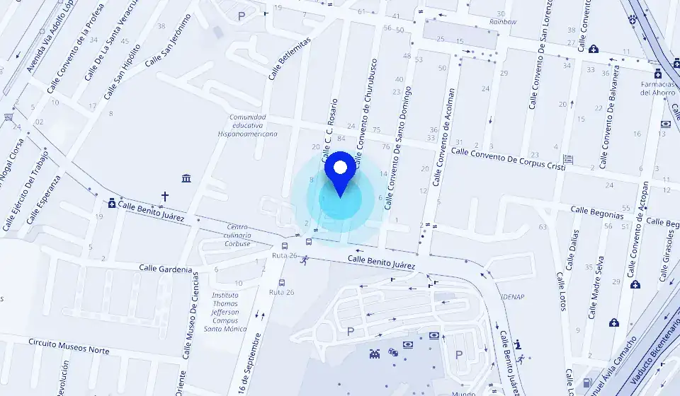 Mapa con la ubicación de las oficinas de CMC en Tlalnepantla